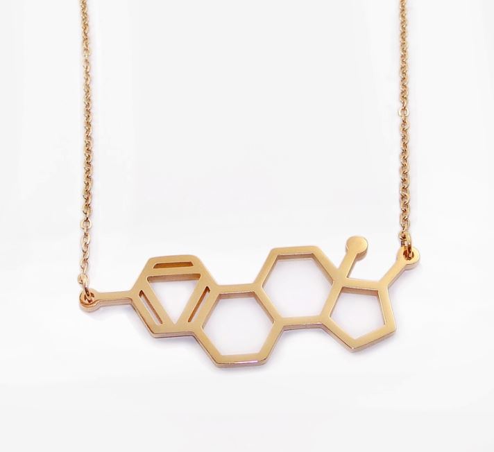 HRT Estrogen Molecule Necklace